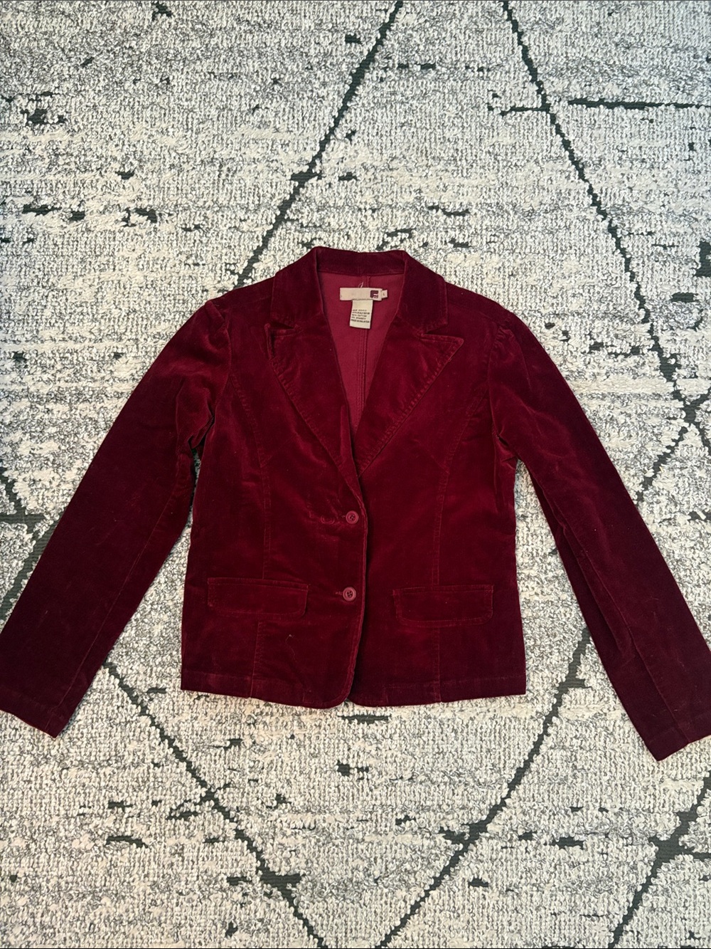 Tailored Burgundy Corduroy Blazer Jacket - Women's